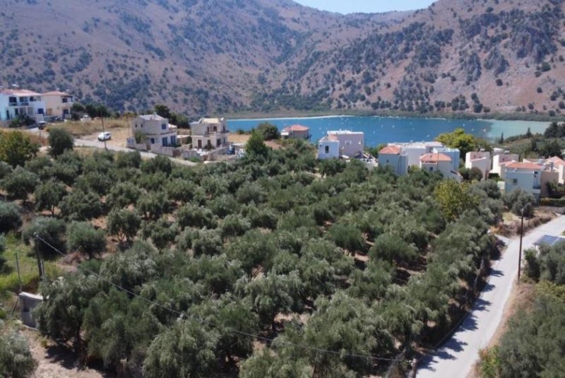 Kournas Kreta, Kournas: Eckgrundstück nahe des Kournas-Sees zu verkaufen Grundstück kaufen